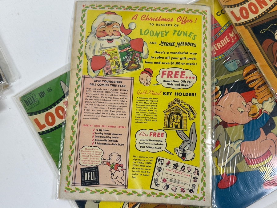 (10) Rare Vintage 1950s Comic Books Bagged Looney Tunes Merrie Melodies 10 cent Comic Books Bugs Bunny [Photo 15]