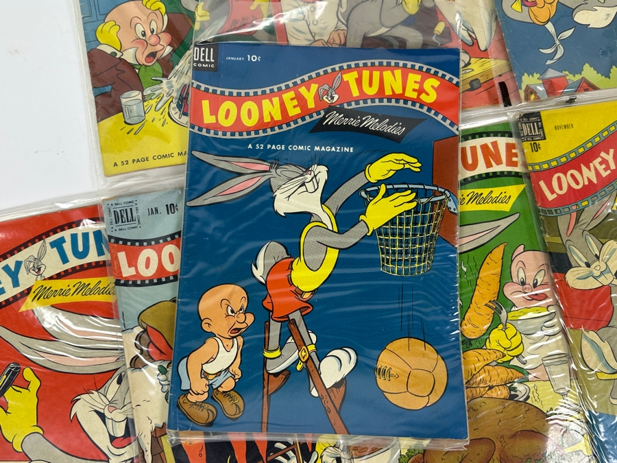(10) Rare Vintage 1950s Comic Books Bagged Looney Tunes Merrie Melodies 10 cent Comic Books Bugs Bunny [Photo 2]