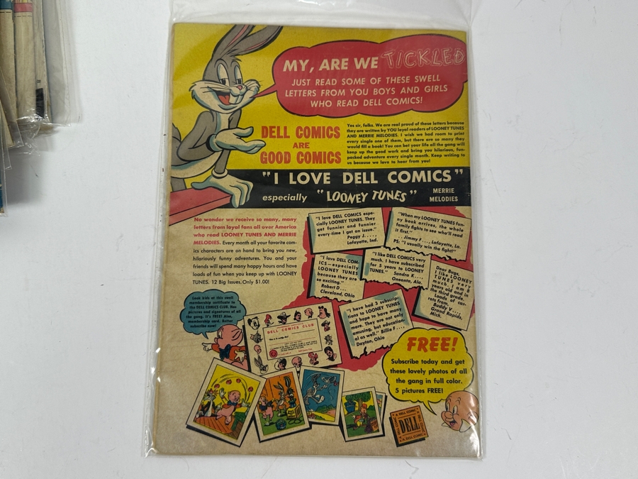 (10) Rare Vintage 1950s Comic Books Bagged Looney Tunes Merrie Melodies 10 cent Comic Books Bugs Bunny [Photo 21]