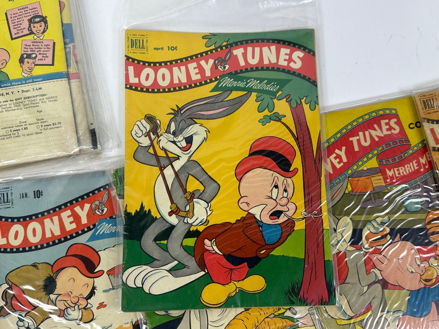 (10) Rare Vintage 1950s Comic Books Bagged Looney Tunes Merrie Melodies 10 cent Comic Books Bugs Bunny [Photo 10]