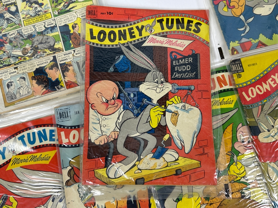 (10) Rare Vintage 1950s Comic Books Bagged Looney Tunes Merrie Melodies 10 cent Comic Books Bugs Bunny [Photo 6]