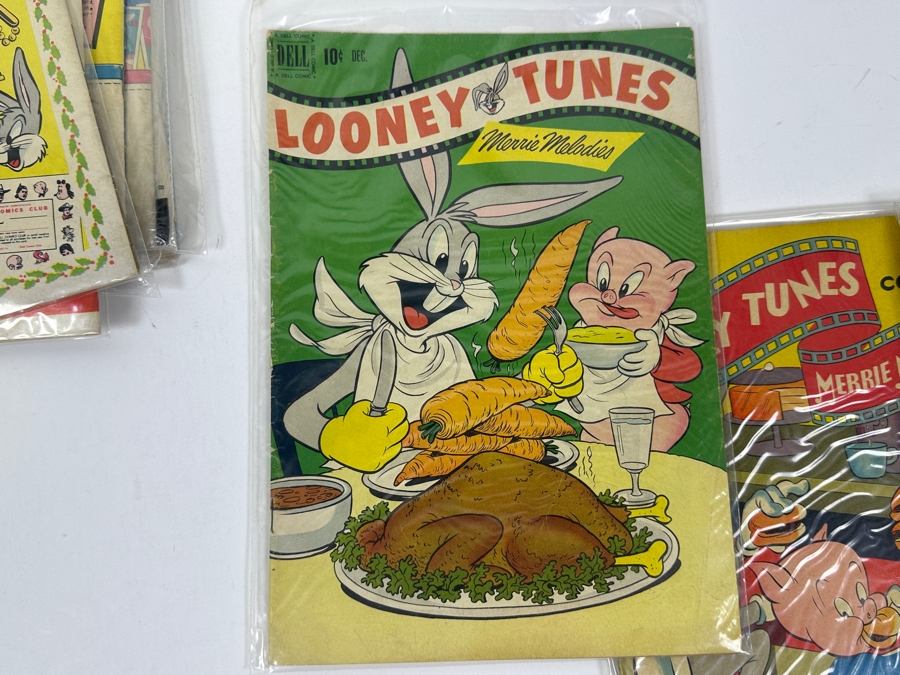 (10) Rare Vintage 1950s Comic Books Bagged Looney Tunes Merrie Melodies 10 cent Comic Books Bugs Bunny [Photo 16]