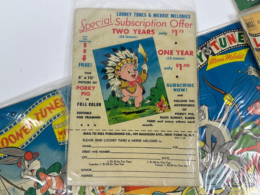 (10) Vintage 1950s Comic Books Bagged Looney Tunes Merrie Melodies 10 cent Comic Books Bugs Bunny [Photo 9]
