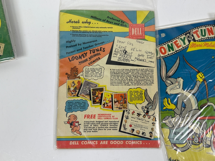 (10) Vintage 1950s Comic Books Bagged Looney Tunes Merrie Melodies 10 cent Comic Books Bugs Bunny [Photo 17]