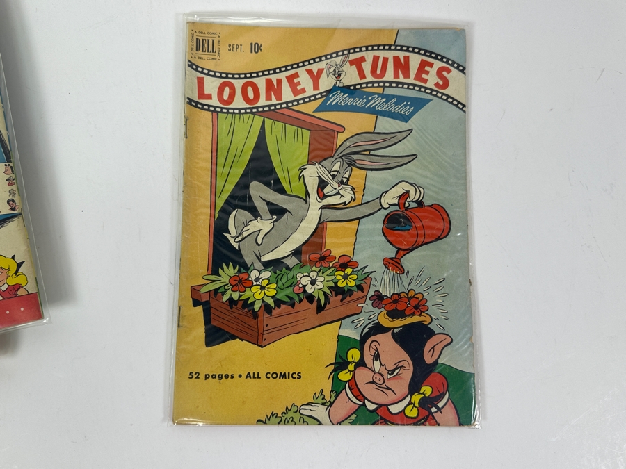 (10) Vintage 1950s Comic Books Bagged Looney Tunes Merrie Melodies 10 cent Comic Books Bugs Bunny [Photo 20]