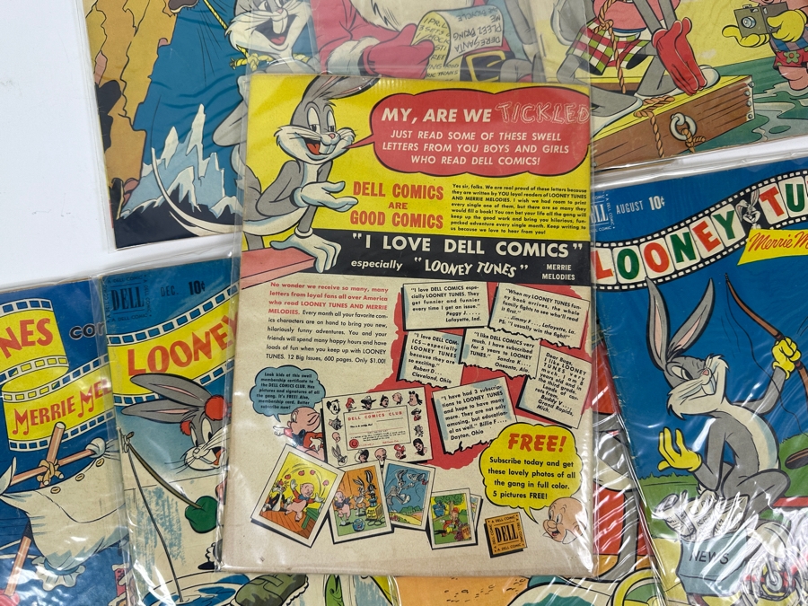 (10) Vintage 1950s Comic Books Bagged Looney Tunes Merrie Melodies 10 cent Comic Books Bugs Bunny [Photo 3]