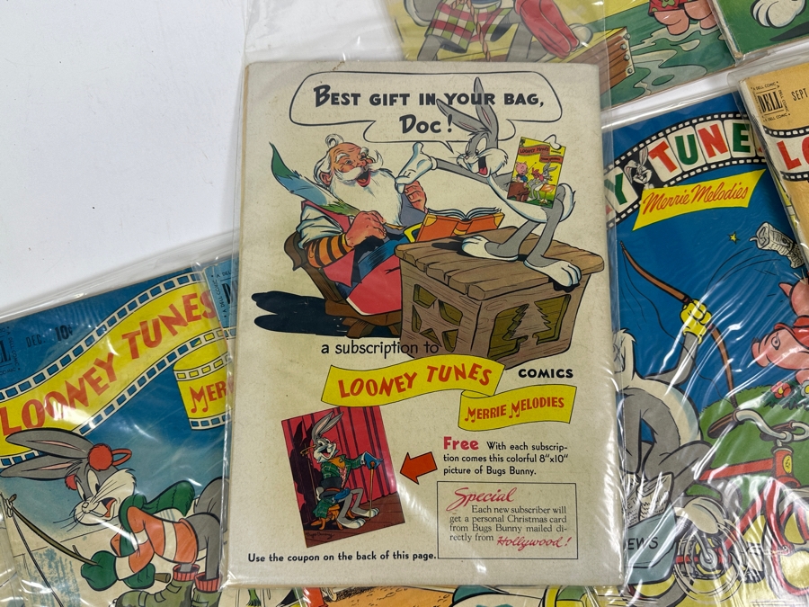(10) Vintage 1950s Comic Books Bagged Looney Tunes Merrie Melodies 10 cent Comic Books Bugs Bunny [Photo 7]