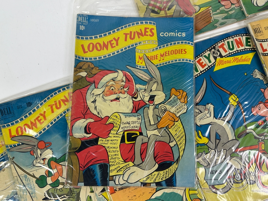 (10) Vintage 1950s Comic Books Bagged Looney Tunes Merrie Melodies 10 cent Comic Books Bugs Bunny [Photo 6]