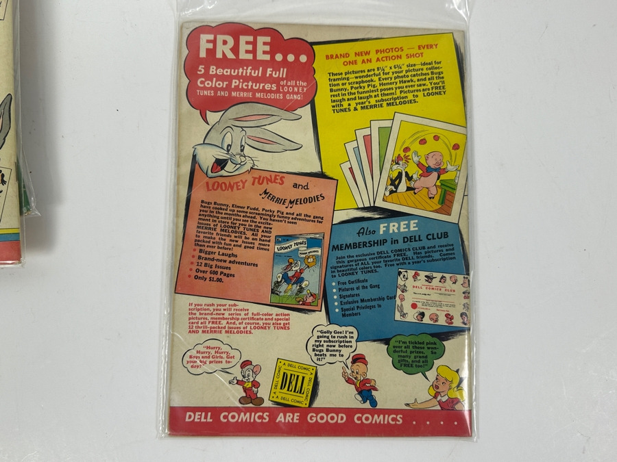 (10) Vintage 1950s Comic Books Bagged Looney Tunes Merrie Melodies 10 cent Comic Books Bugs Bunny [Photo 19]