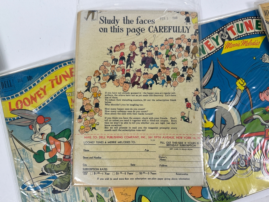(10) Vintage 1950s Comic Books Bagged Looney Tunes Merrie Melodies 10 cent Comic Books Bugs Bunny [Photo 13]