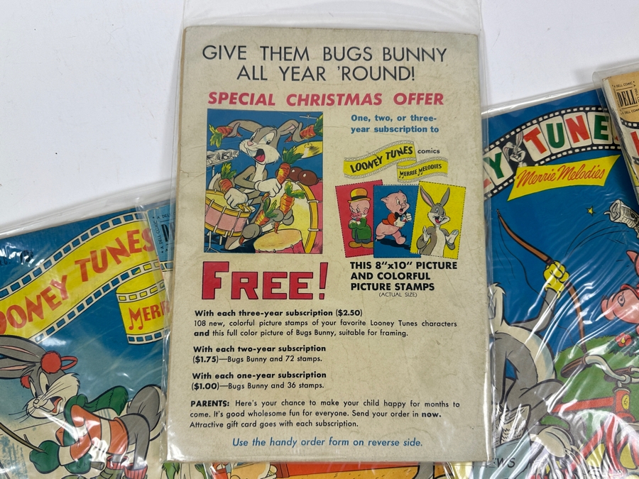 (10) Vintage 1950s Comic Books Bagged Looney Tunes Merrie Melodies 10 cent Comic Books Bugs Bunny [Photo 11]