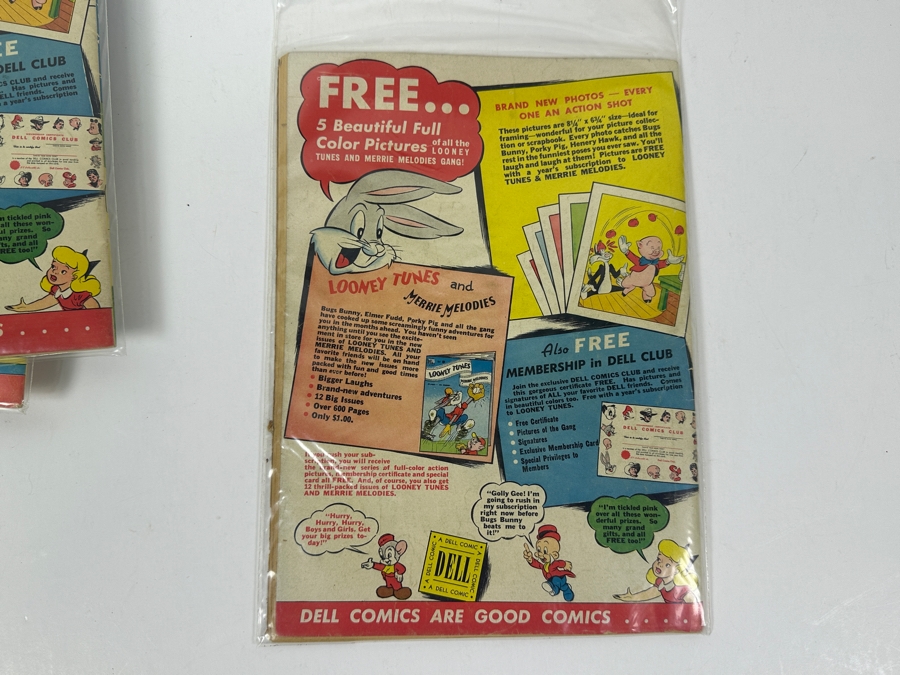 (10) Vintage 1950s Comic Books Bagged Looney Tunes Merrie Melodies 10 cent Comic Books Bugs Bunny [Photo 21]