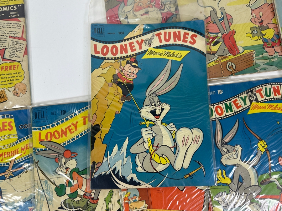 (10) Vintage 1950s Comic Books Bagged Looney Tunes Merrie Melodies 10 cent Comic Books Bugs Bunny [Photo 4]