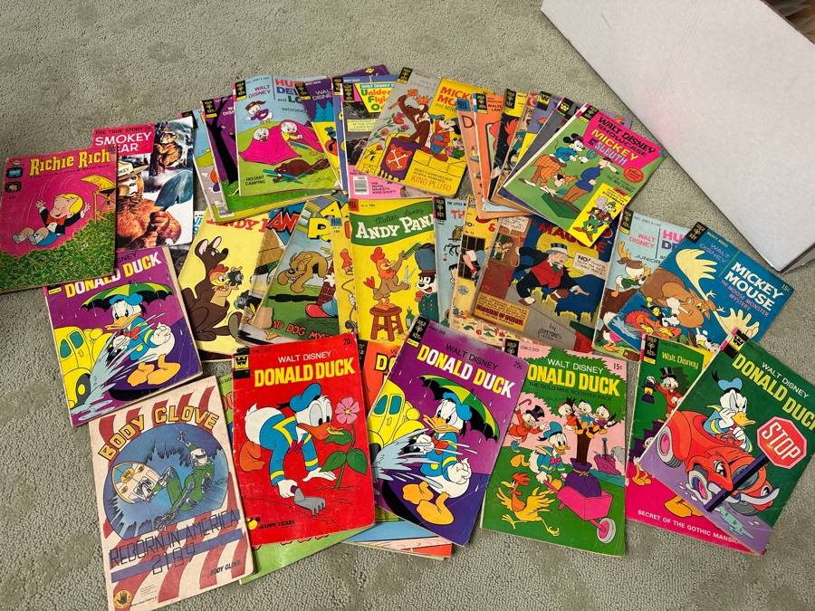 Long Box Loaded With Vintage Comics Books Mainly From The 1950s / 1960s Including Walt Disney Comics With Some Modern Comics - See Photos For Sampling [Photo 6]