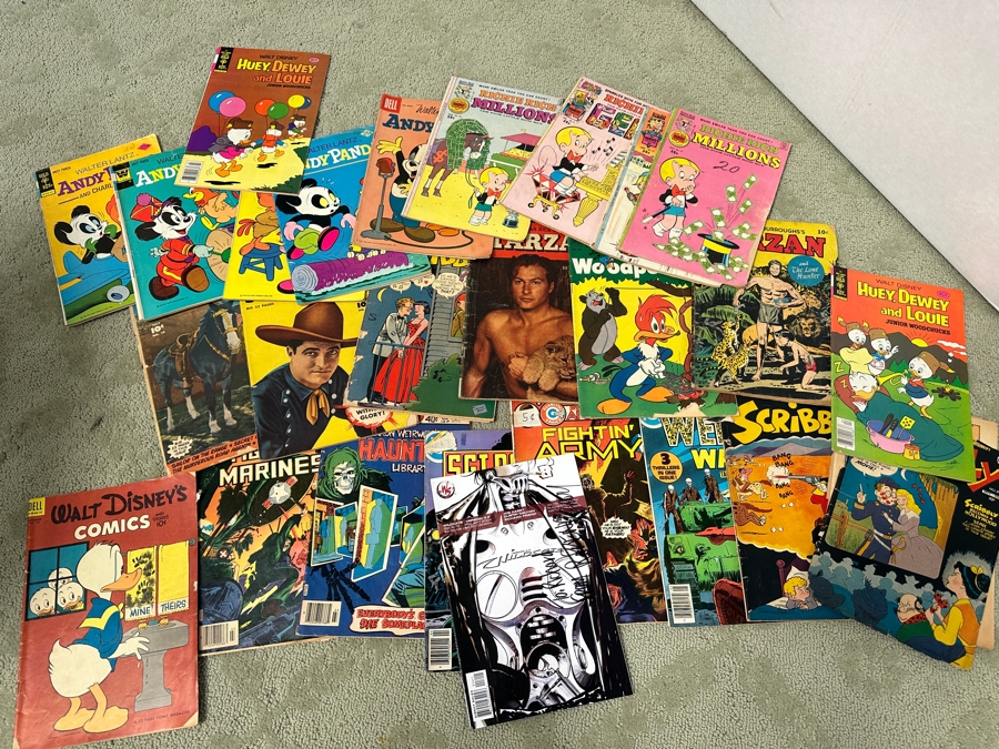 Long Box Loaded With Vintage Comics Books Mainly From The 1950s / 1960s Including Walt Disney Comics With Some Modern Comics - See Photos For Sampling [Photo 7]