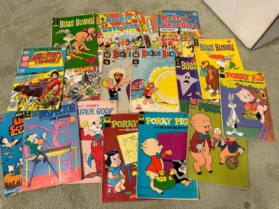 Long Box Loaded With Vintage Comics Books Mainly From The 1950s / 1960s Including Walt Disney Comics With Some Modern Comics - See Photos For Sampling [Photo 3]