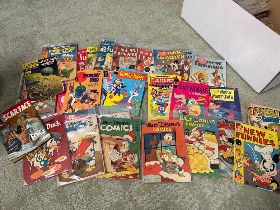Long Box Loaded With Vintage Comics Books Mainly From The 1950s / 1960s Including Walt Disney Comics With Some Modern Comics - See Photos For Sampling [Photo 5]