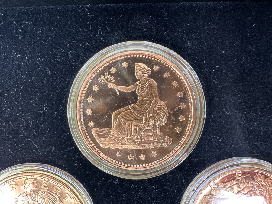 Three Proof 1 Ounce Copper Rounds in Presentation Box [Photo 4]