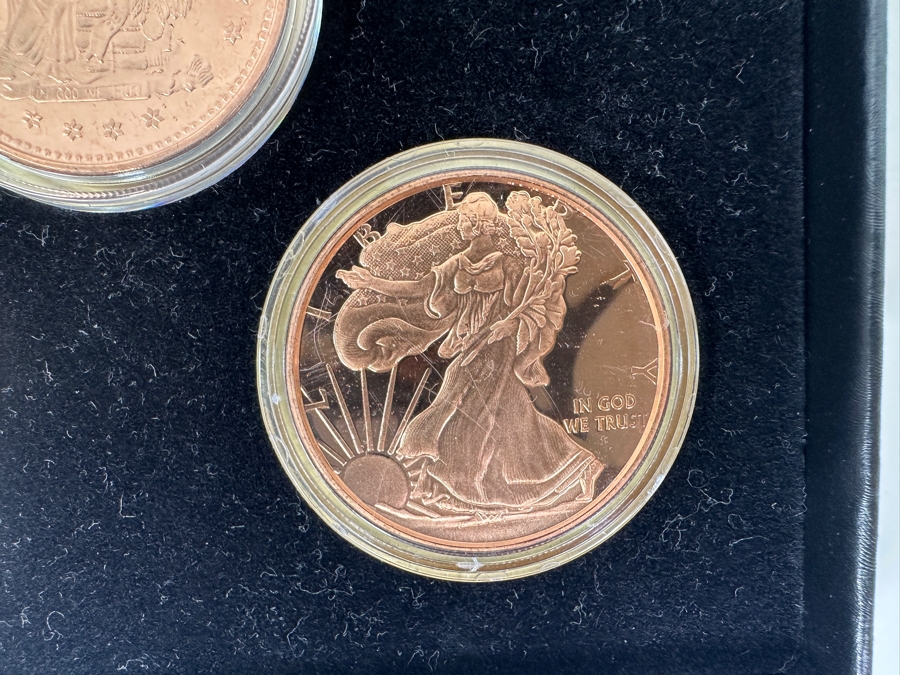 Three Proof 1 Ounce Copper Rounds in Presentation Box [Photo 3]
