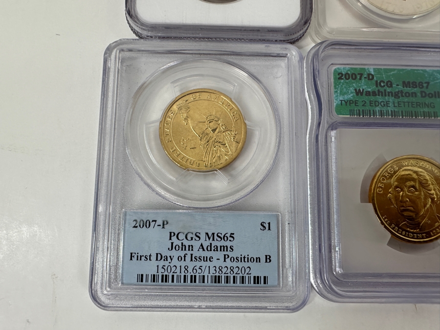 Eight Professionally Graded Dollars Including Eisenhower, Susan B Anthony And Presidential Coins [Photo 9]