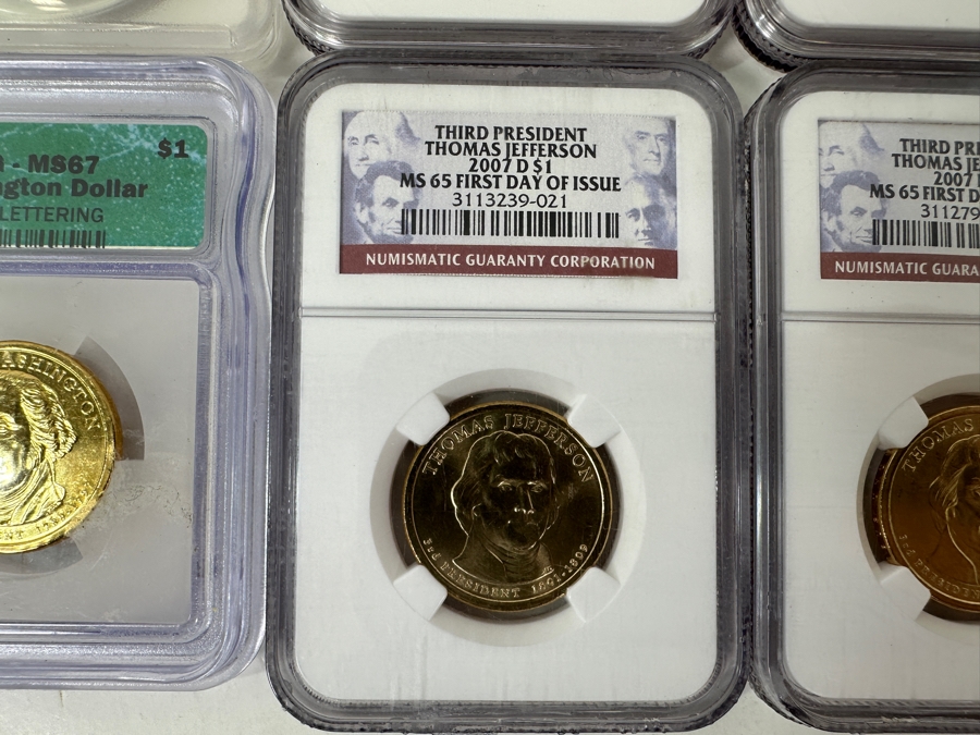 Eight Professionally Graded Dollars Including Eisenhower, Susan B Anthony And Presidential Coins [Photo 7]