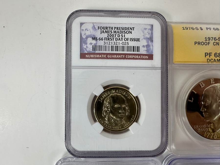 Eight Professionally Graded Dollars Including Eisenhower, Susan B Anthony And Presidential Coins [Photo 2]