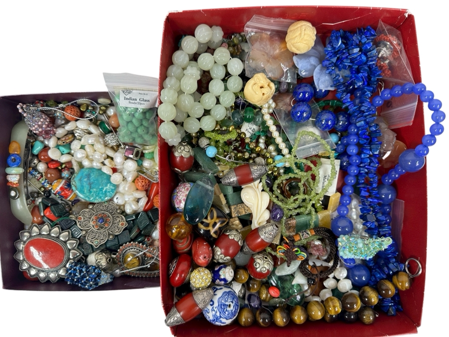 Just Added - Collection Of Various Beads And Jewelry - See Photos