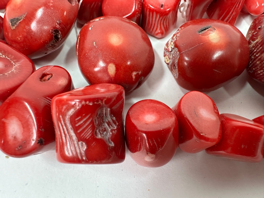 Just Added - Collection Of Red Coral Beads [Photo 3]
