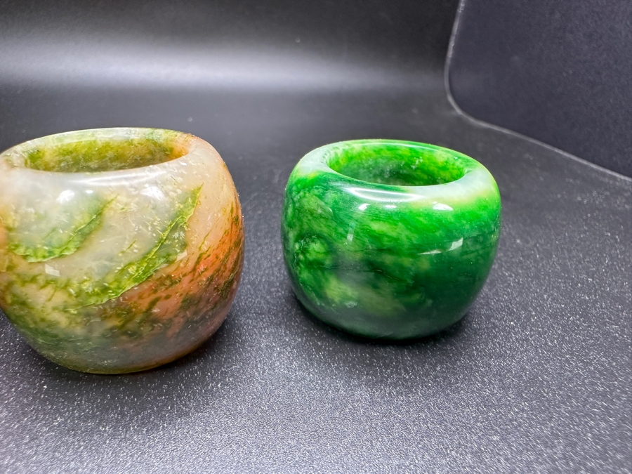 Just Added - (3) Vintage Chinese Stone Archer's Rings Size 11 [Photo 3]