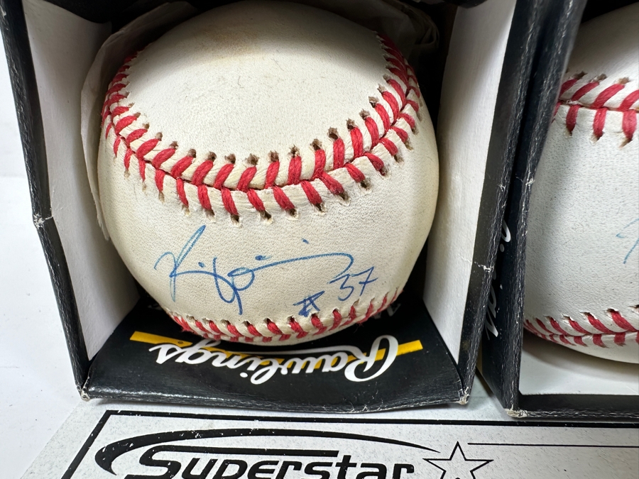 Pair Of Autographed Ricky Williams Signed Baseballs With Certification Of Authenticity [Photo 4]