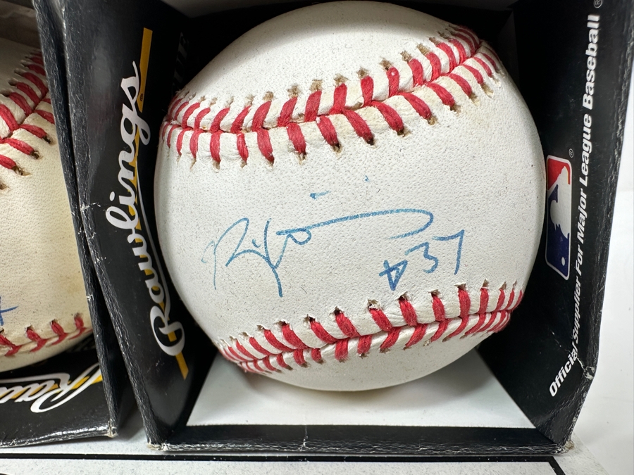 Pair Of Autographed Ricky Williams Signed Baseballs With Certification Of Authenticity [Photo 3]