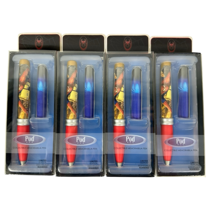 (4) Vintage 2004 New Old Stock Marvel Spider-Man Collection Limited Edition Individually Numbered Pod Pens