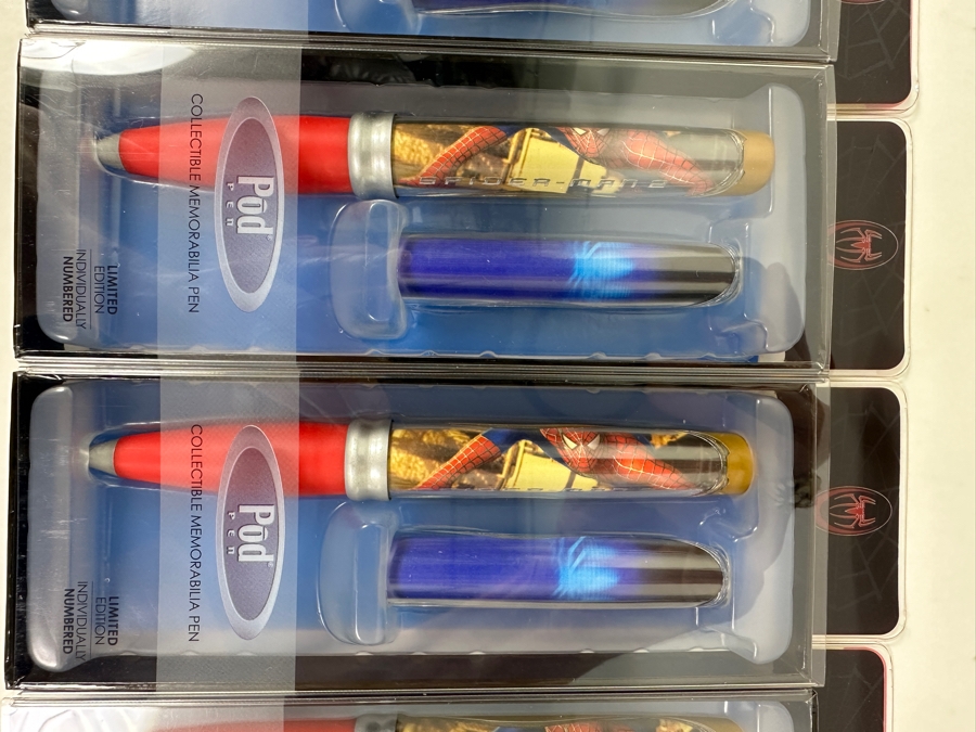 (4) Vintage 2004 New Old Stock Marvel Spider-Man Collection Limited Edition Individually Numbered Pod Pens [Photo 2]