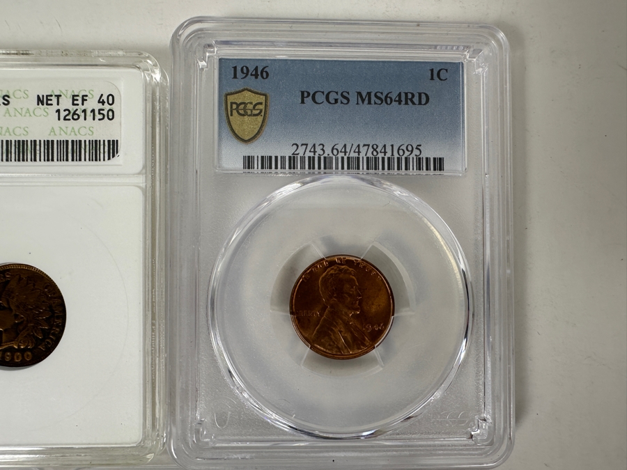 Five Professionally Graded Indian and Lincoln Wheat Cents [Photo 6]