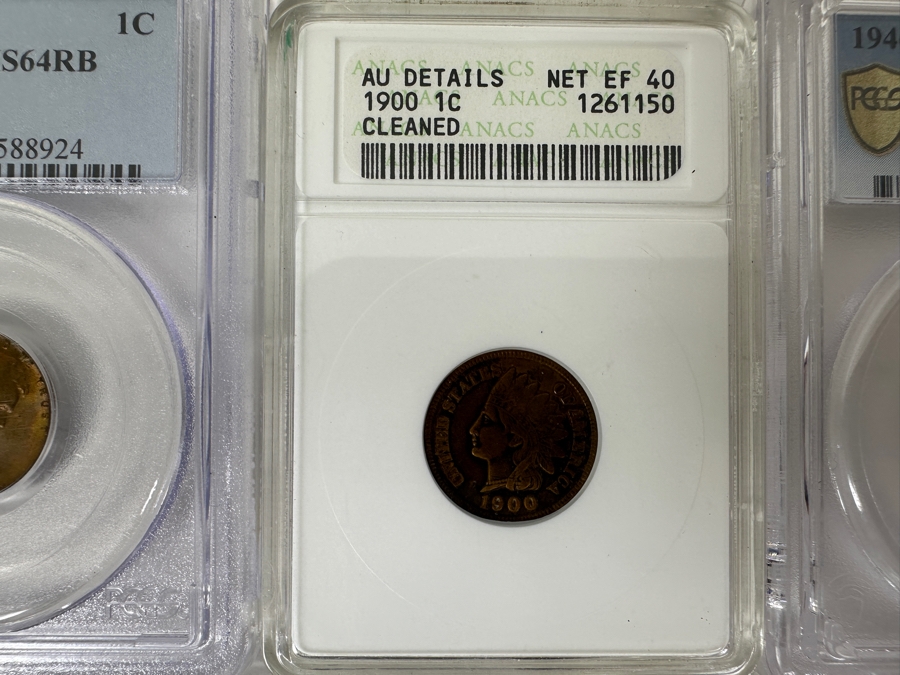Five Professionally Graded Indian and Lincoln Wheat Cents [Photo 4]