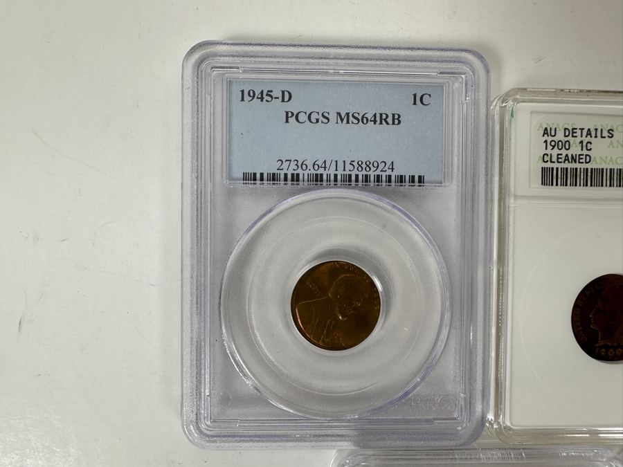 Five Professionally Graded Indian and Lincoln Wheat Cents [Photo 2]
