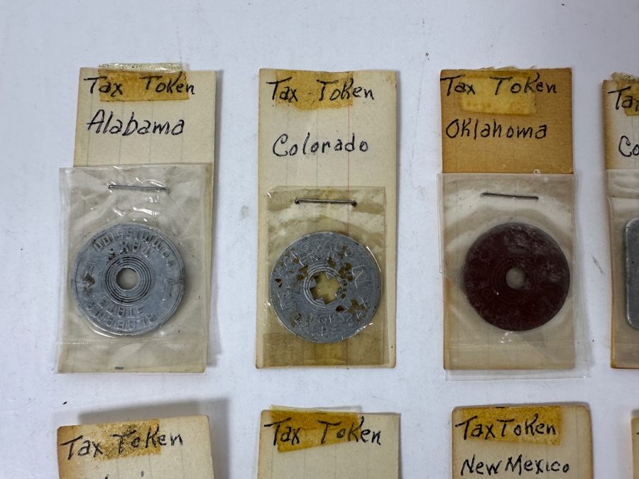 Vintage Collection of 14 Different State Sales Tax Tokens [Photo 2]