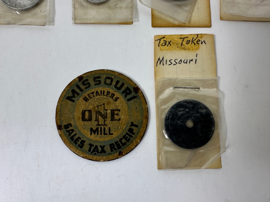 Vintage Collection of 14 Different State Sales Tax Tokens [Photo 6]