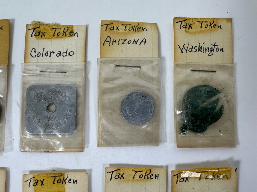 Vintage Collection of 14 Different State Sales Tax Tokens [Photo 3]