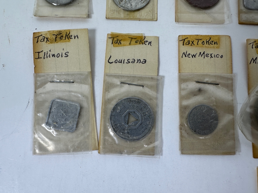 Vintage Collection of 14 Different State Sales Tax Tokens [Photo 4]