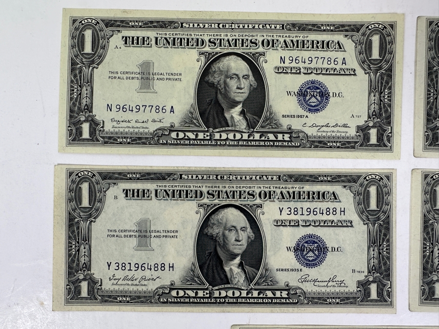 Five Uncirculated Silver Certificates with 3 Consecutive [Photo 2]