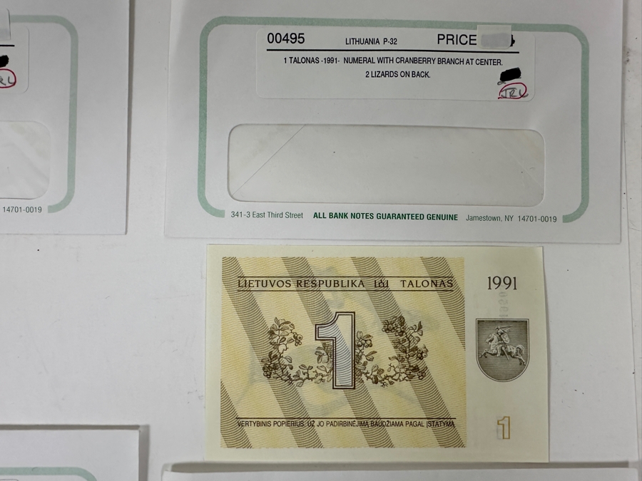Lot of (13) Uncirculated World Notes in Jamestown Envelopes [Photo 9]