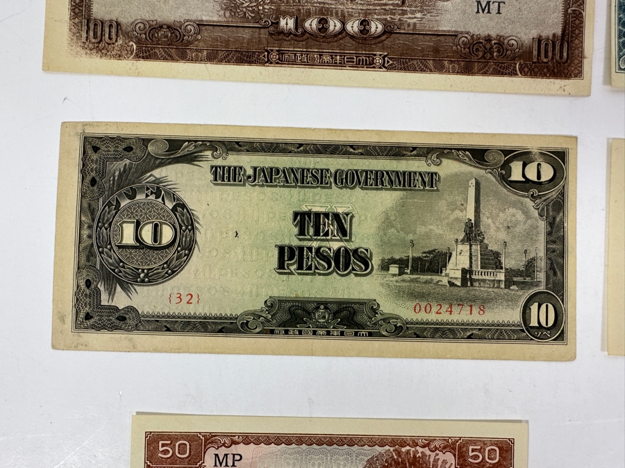 Collection of 6 Different Uncirculated World War II Japanese Invasion Money Notes [Photo 5]