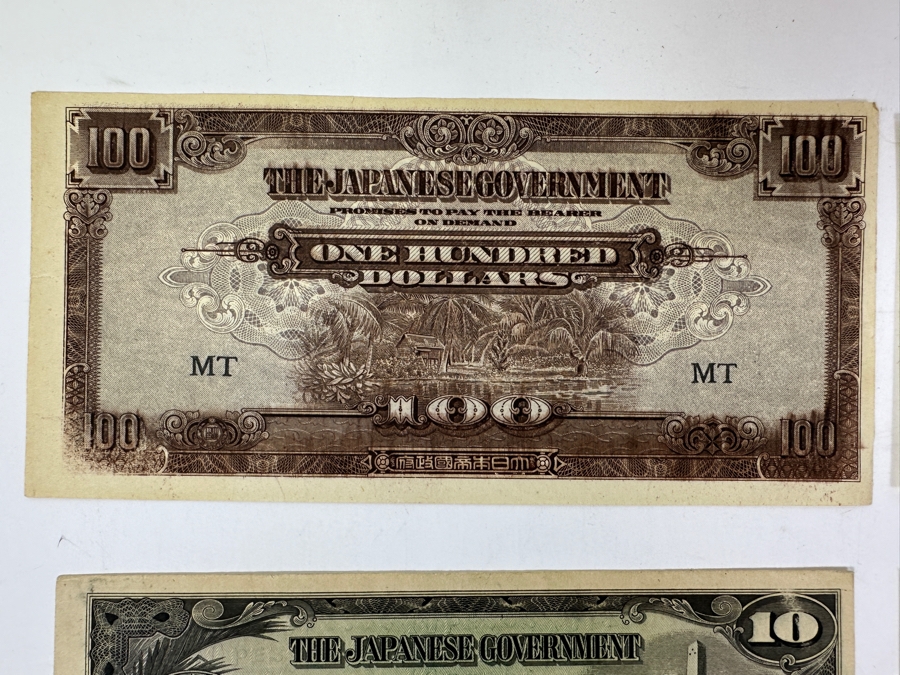Collection of 6 Different Uncirculated World War II Japanese Invasion Money Notes [Photo 2]