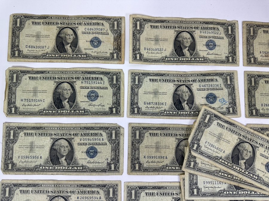 $63 Face Value, 47 Notes, $1, $2 & $5 Red Seals and Blue Seals Obsolete US Currency [Photo 7]