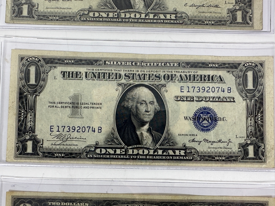 Six Different Obsolete US Notes, 1928, 1935, Star Note [Photo 3]