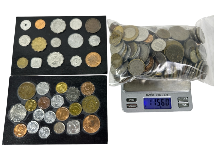 Big Bag of World Coins with Two Coin Sets