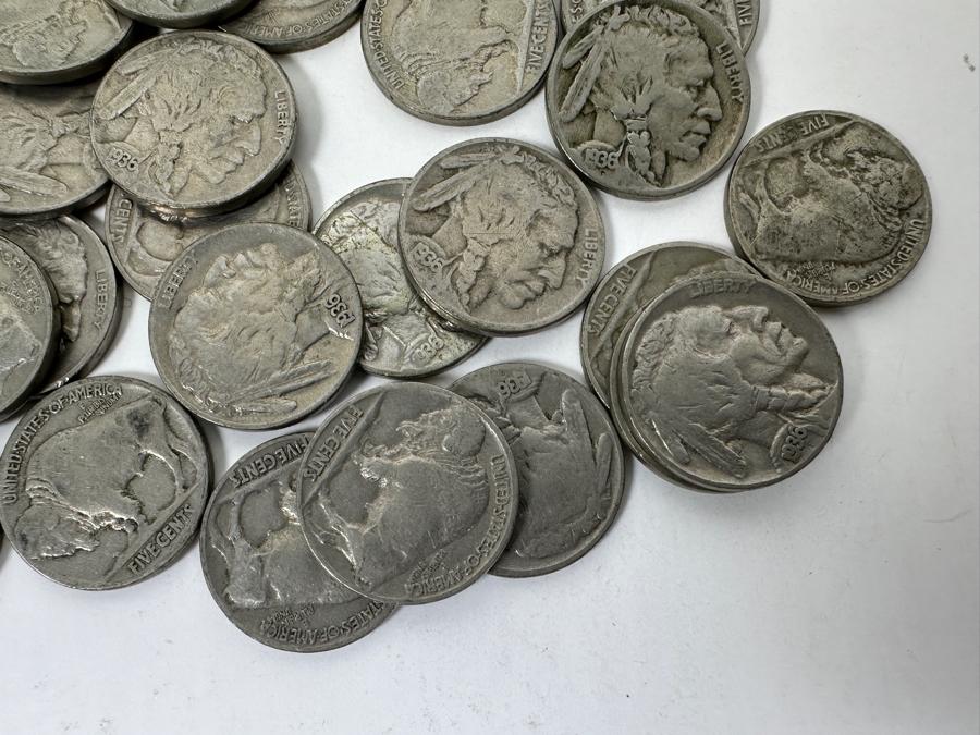 Roll of 1936 Buffalo Nickels [Photo 4]