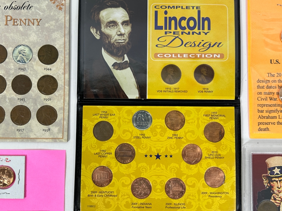 Vintage Penny Collection Featuring Lincoln Memorial Pennies, Wheat Pennies, Steel Pennies - See Photos [Photo 4]
