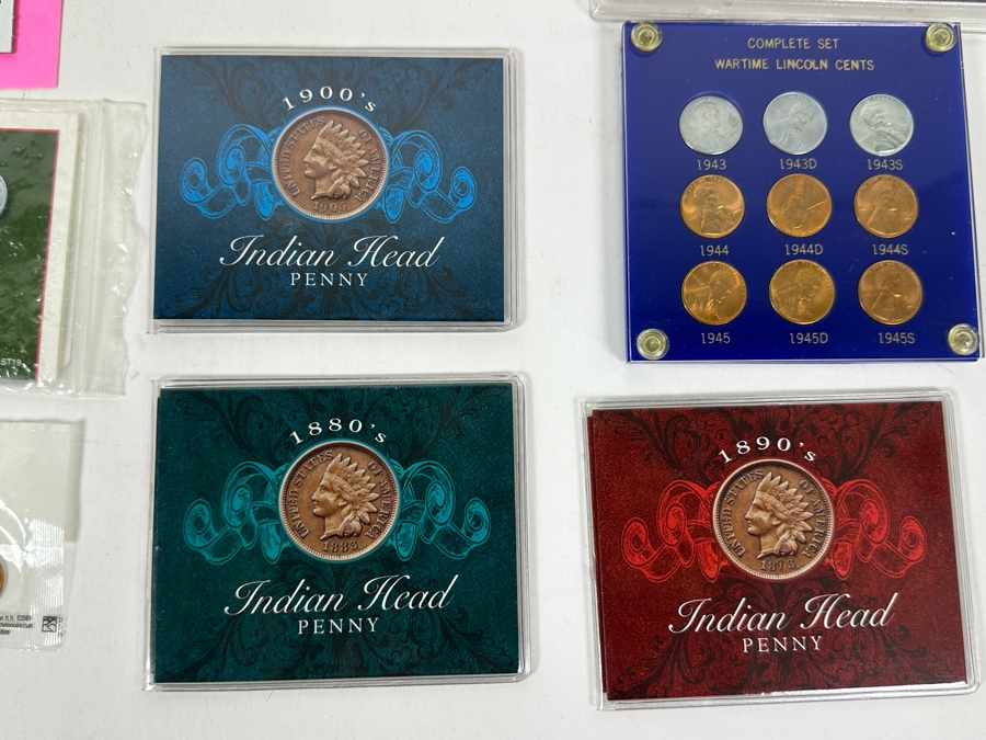 Vintage Penny Collection Featuring Lincoln Memorial Pennies, Wheat Pennies, Steel Pennies - See Photos [Photo 21]